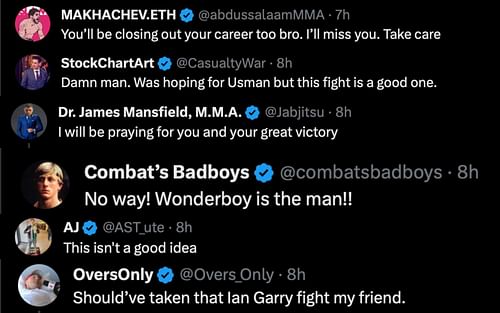 Screenshots from @WonderboyMMA