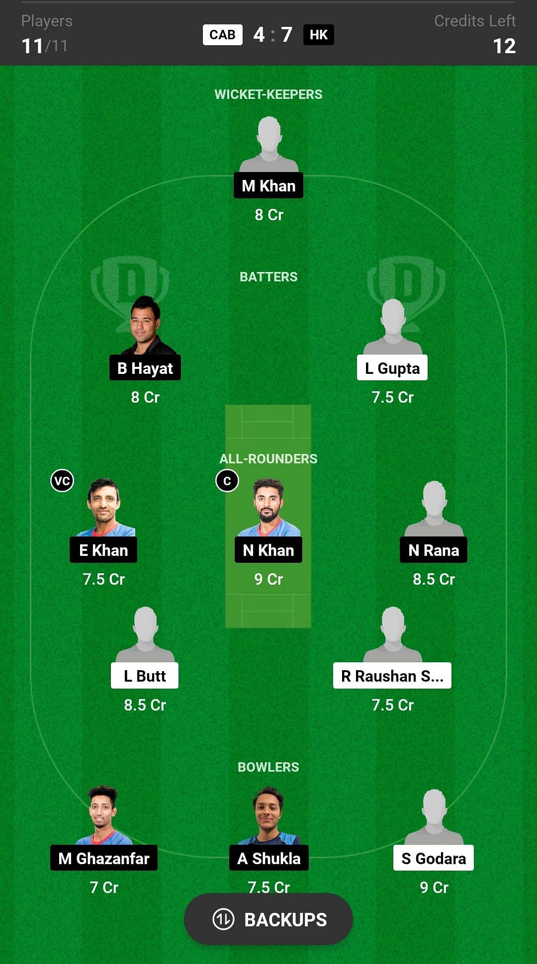 Cambodia vs Hong Kong Dream11 Fantasy suggestion #1 - Head to head League