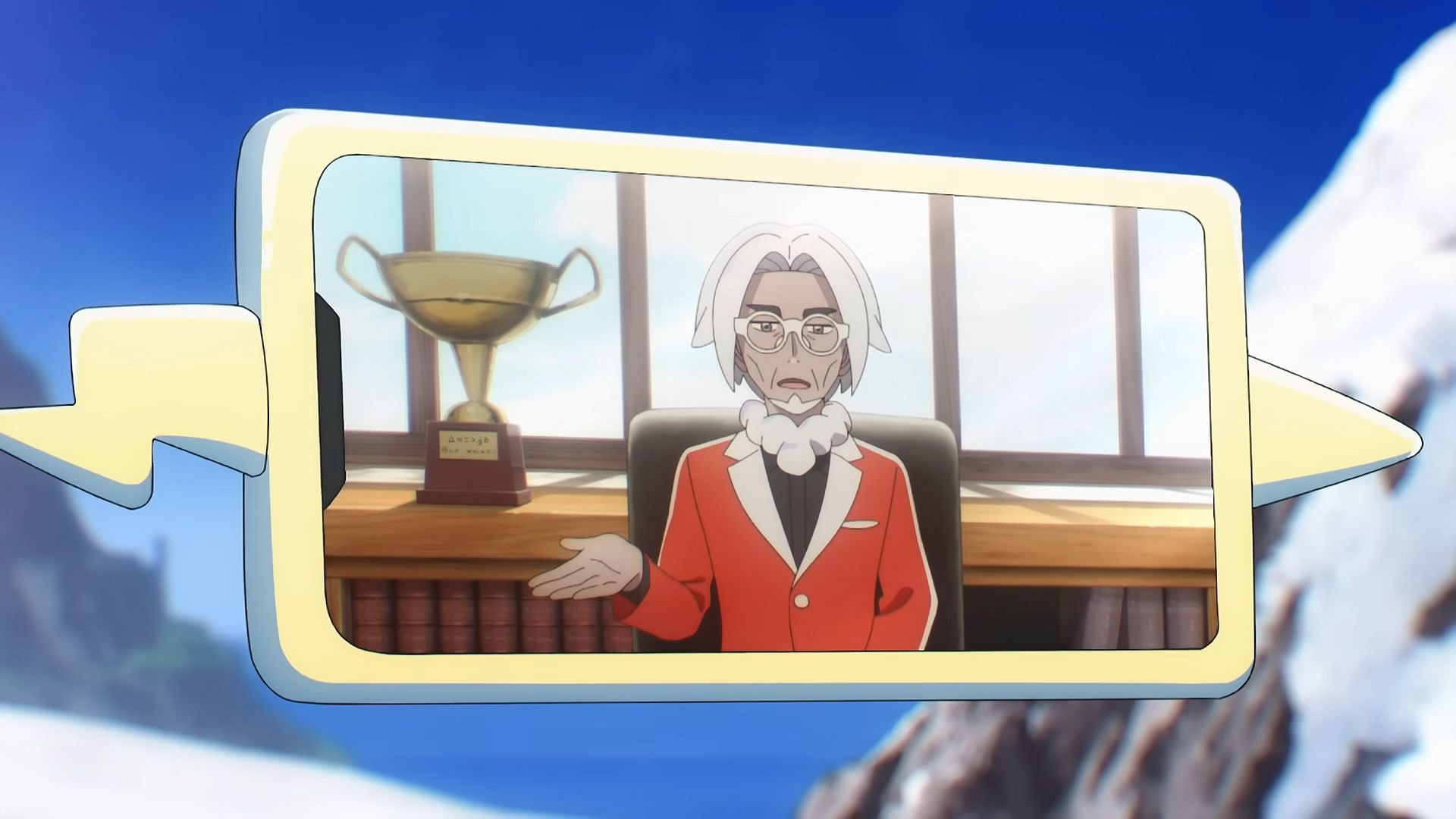 Director Clavell speaks with Ohara over Rotom Phone in Paldean Winds (Image via The Pokemon Company)