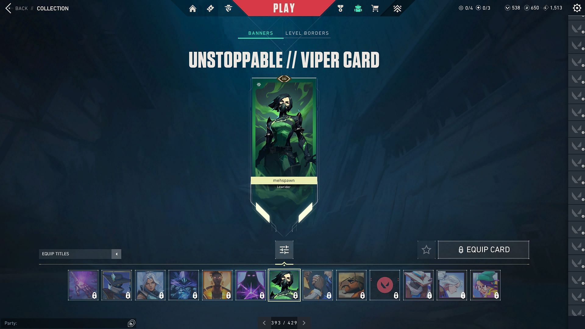 Unstoppable Player Card for Viper (Image via Riot Games)