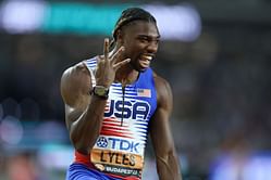“Noah Lyles looking real good rn”- Fans support Noah Lyles after Lithuania's win over USA at the FIBA Basketball World Cup 2023