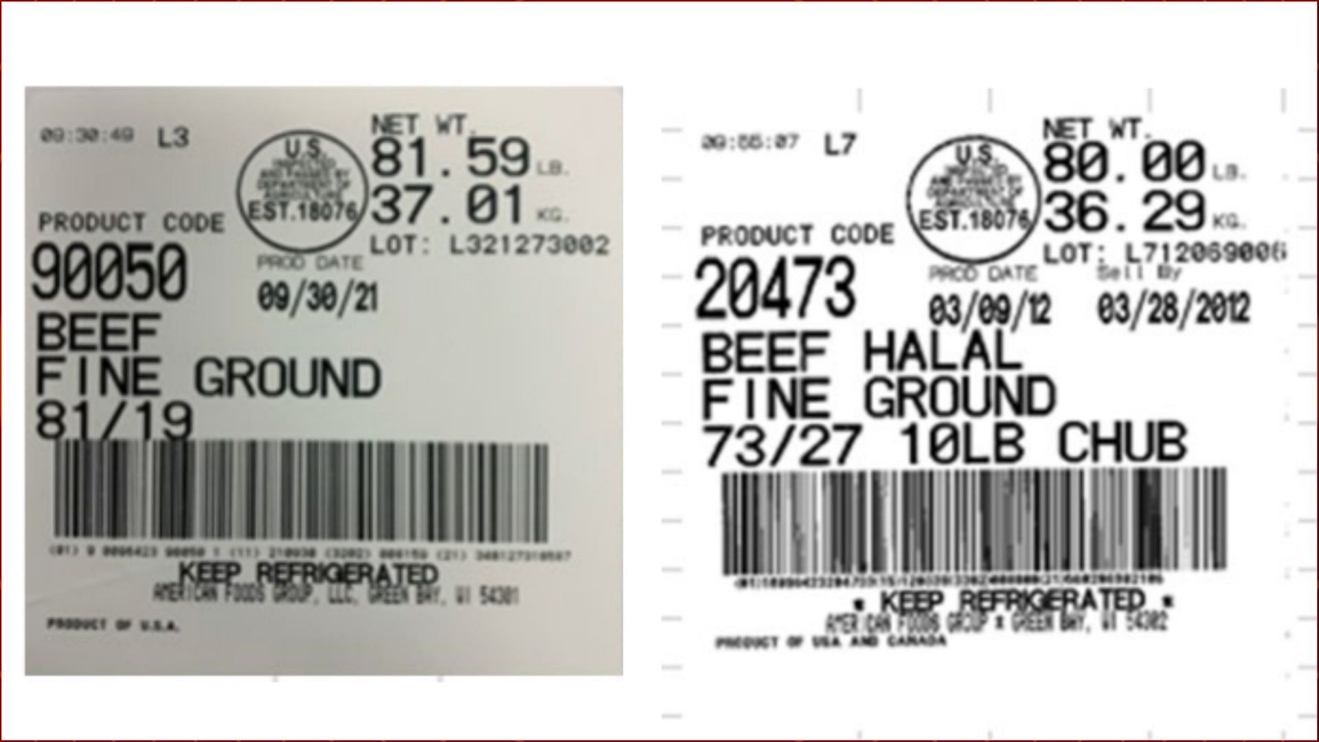 The recalled Ground meat products should not be consumed any longer (Image via Food Safety &amp; Inspection Service)