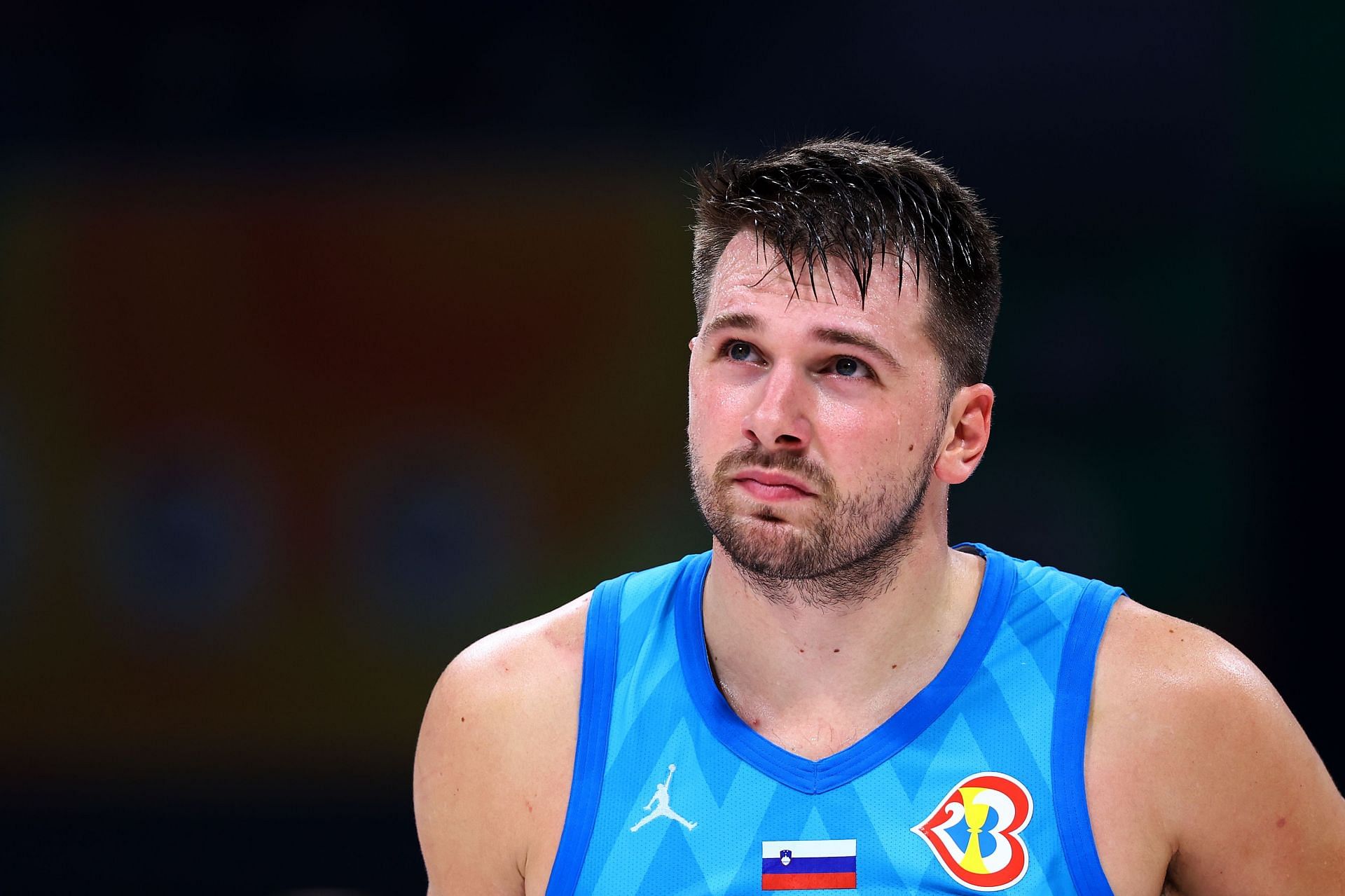 Slovenian star guard Luka Doncic against Lithuania in Thursday&#039;s FIBA World Cup 2023 classification game