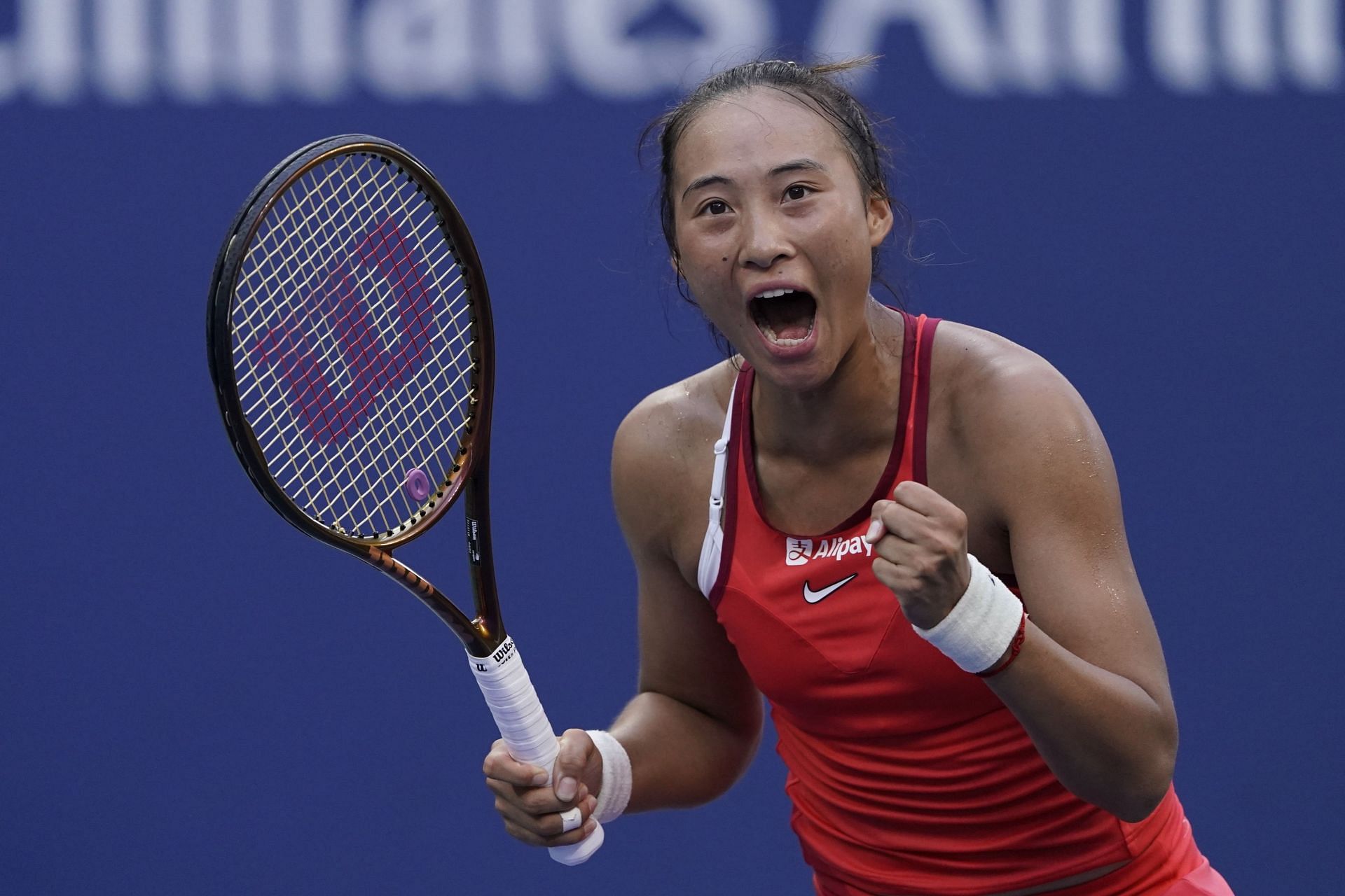 Qinwen Zheng at the 2023 US Open.