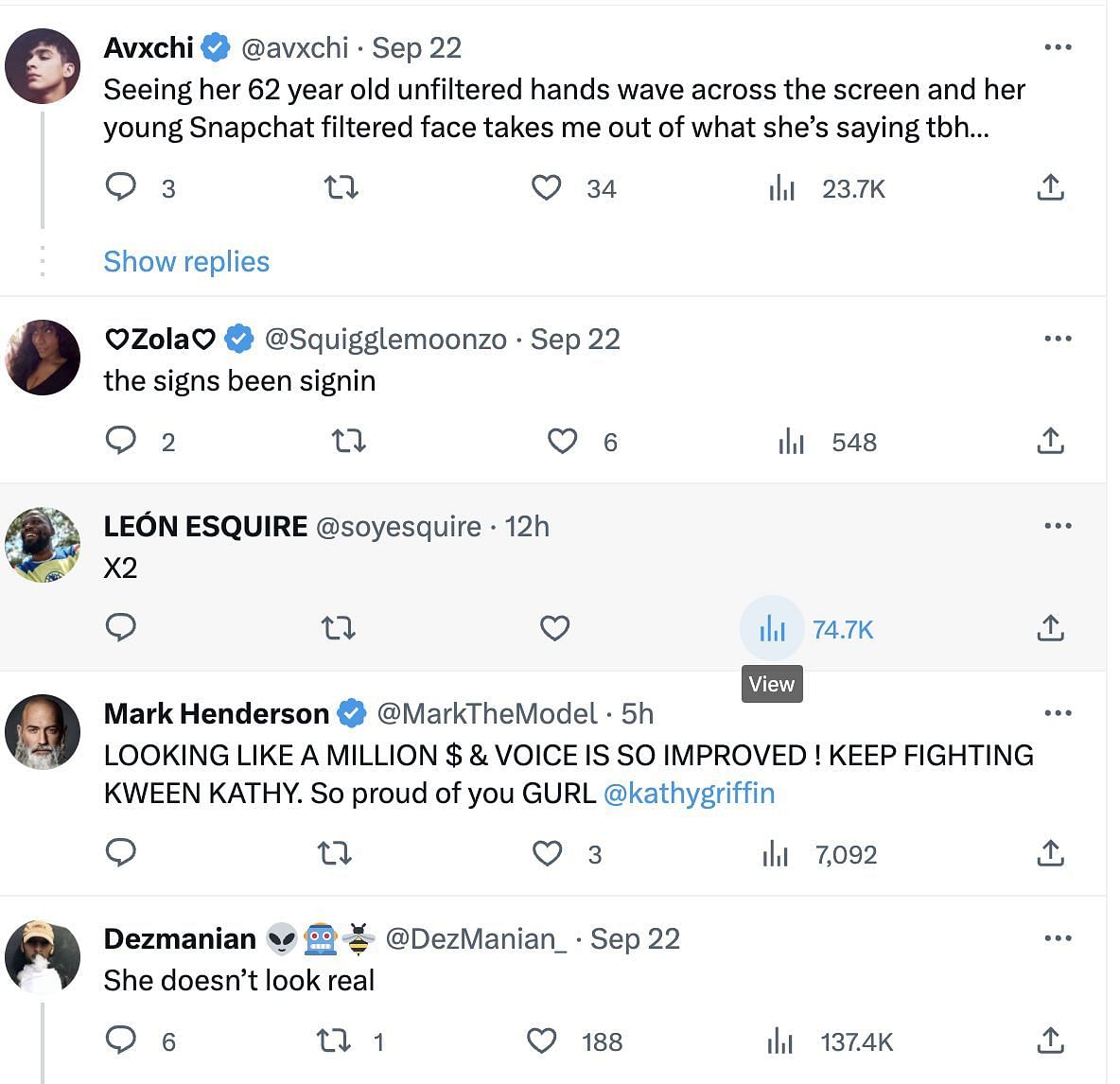 Social media users shower opinions as Kathy uploaded a video on TikTok accusing Kanye of abusing and controlling his wife, Bianca. (Image via Twitter)