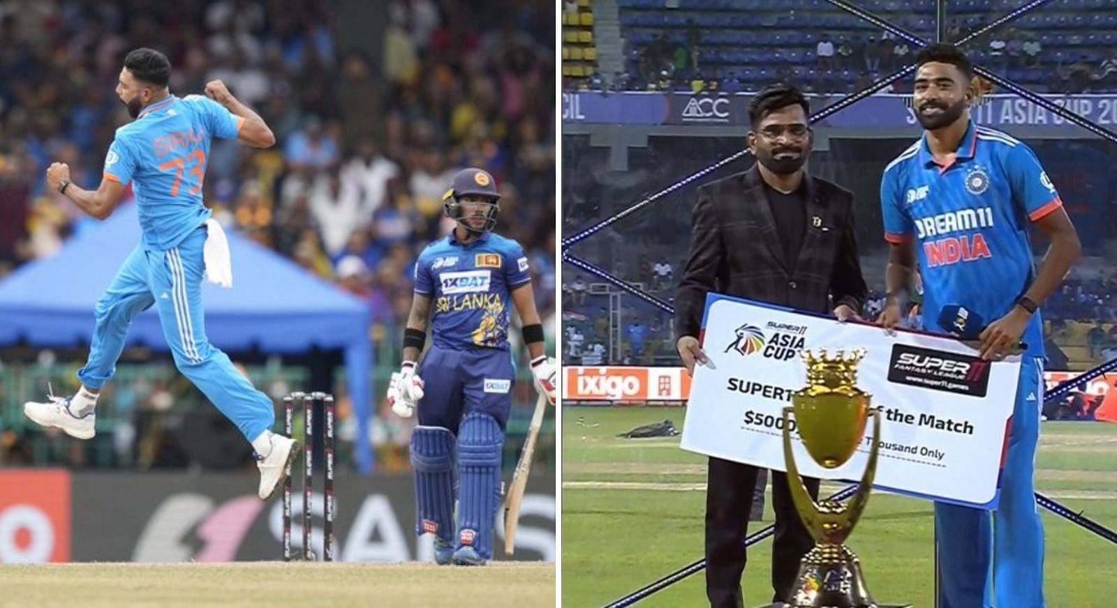 Mohammed Siraj gave away his Player of the Match cash reward to Sri Lanka ground staff.