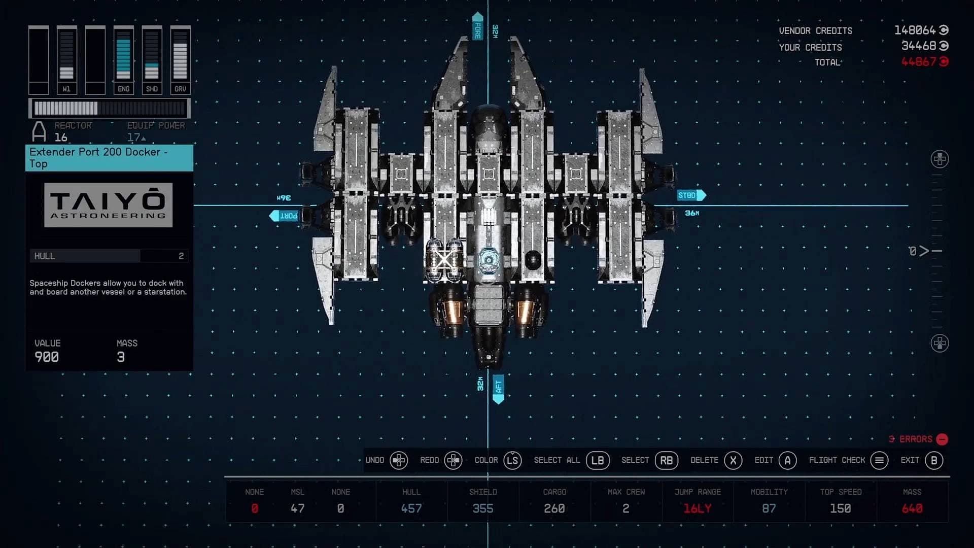 Starfield Batwing Spaceship guide: Parts, colors, and more