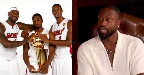 Former Miami Heat superstars LeBron James, Dwyane Wade and Chris Bosh