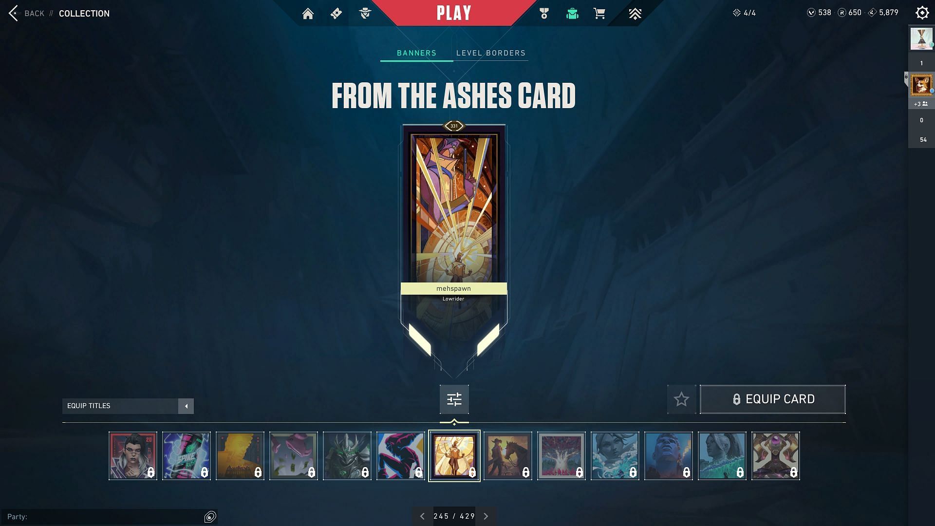 From the Ashes Player Card (Image via Riot Games)
