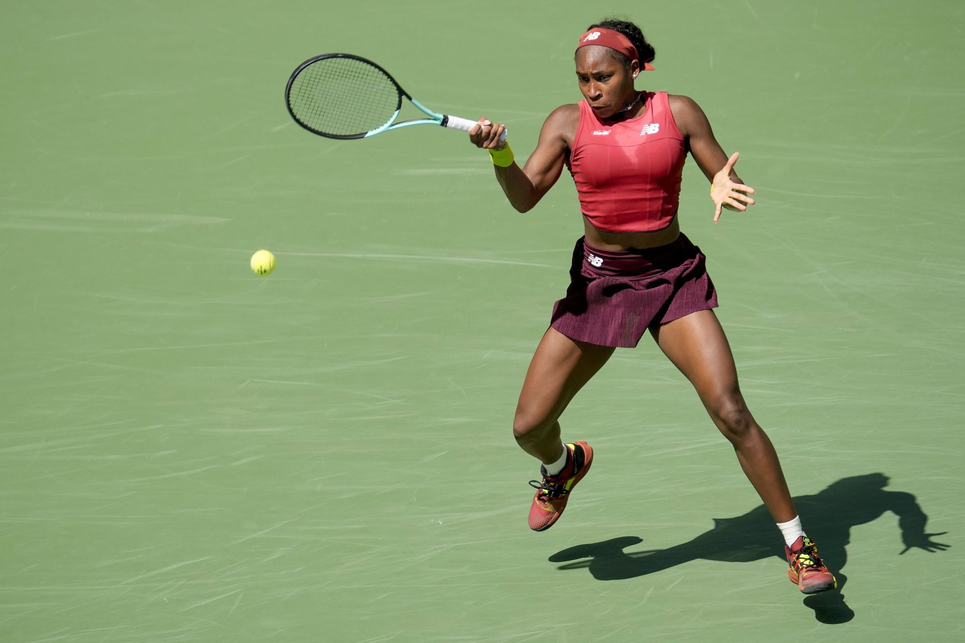 Coco Gauff in action at the 2023 US Open.