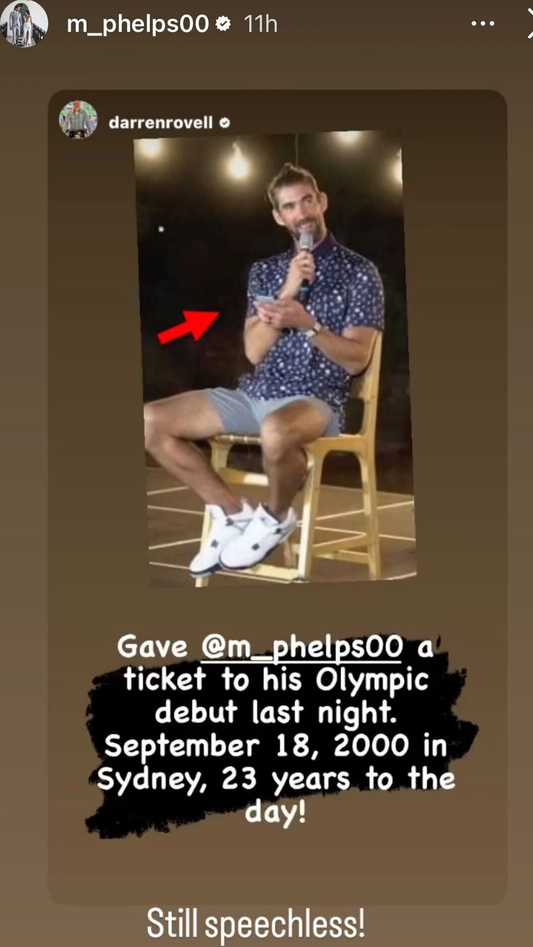 Michael Phelps&#039;s Instagram story (Image via Instagram)