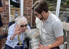 IN PHOTOS: Nicolas Hague's 100-year-old grandma drinks out of Stanley Cup to celebrate Golden Knights' success