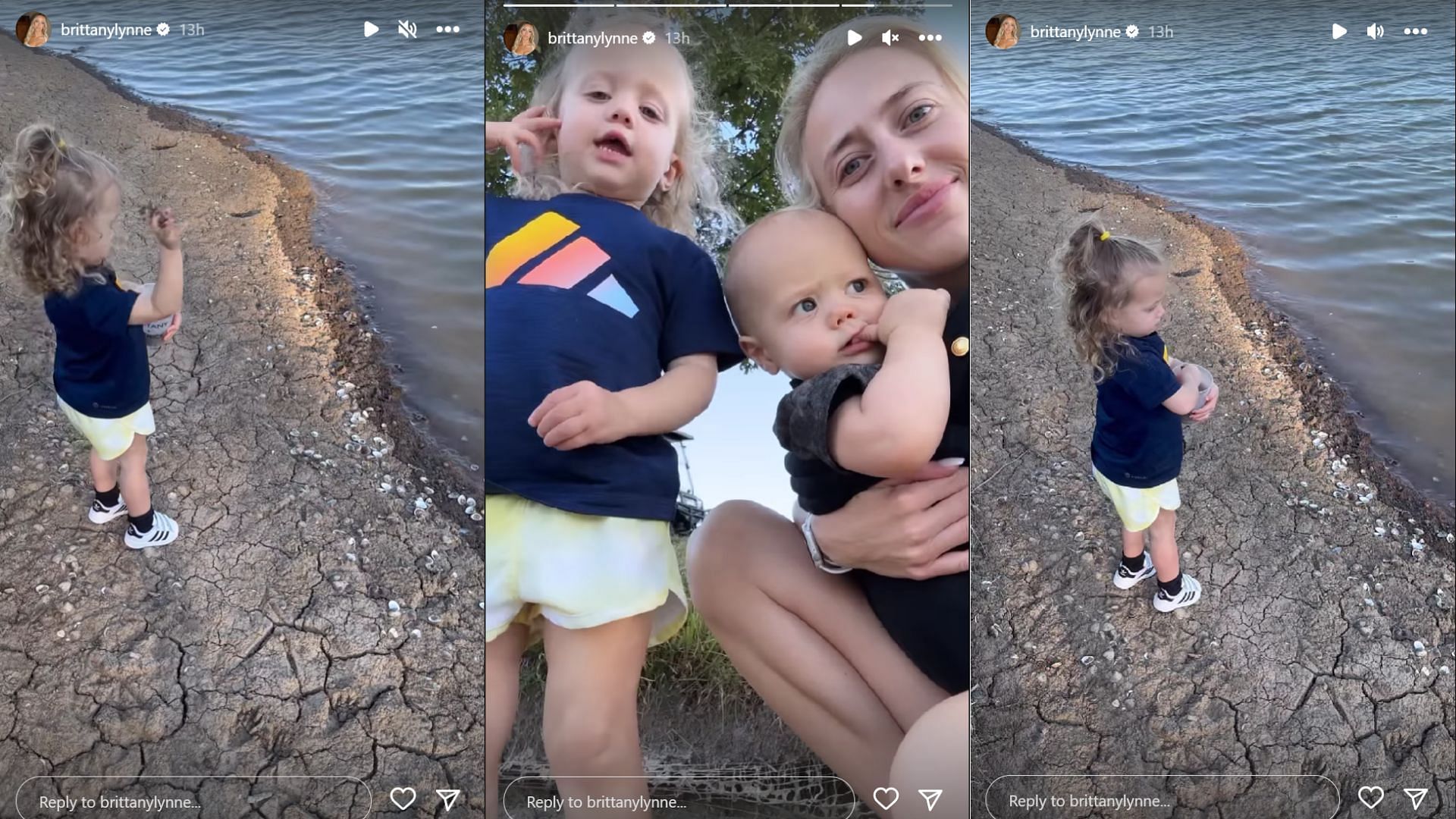 Brittany and the kids enjoy a day by the pond