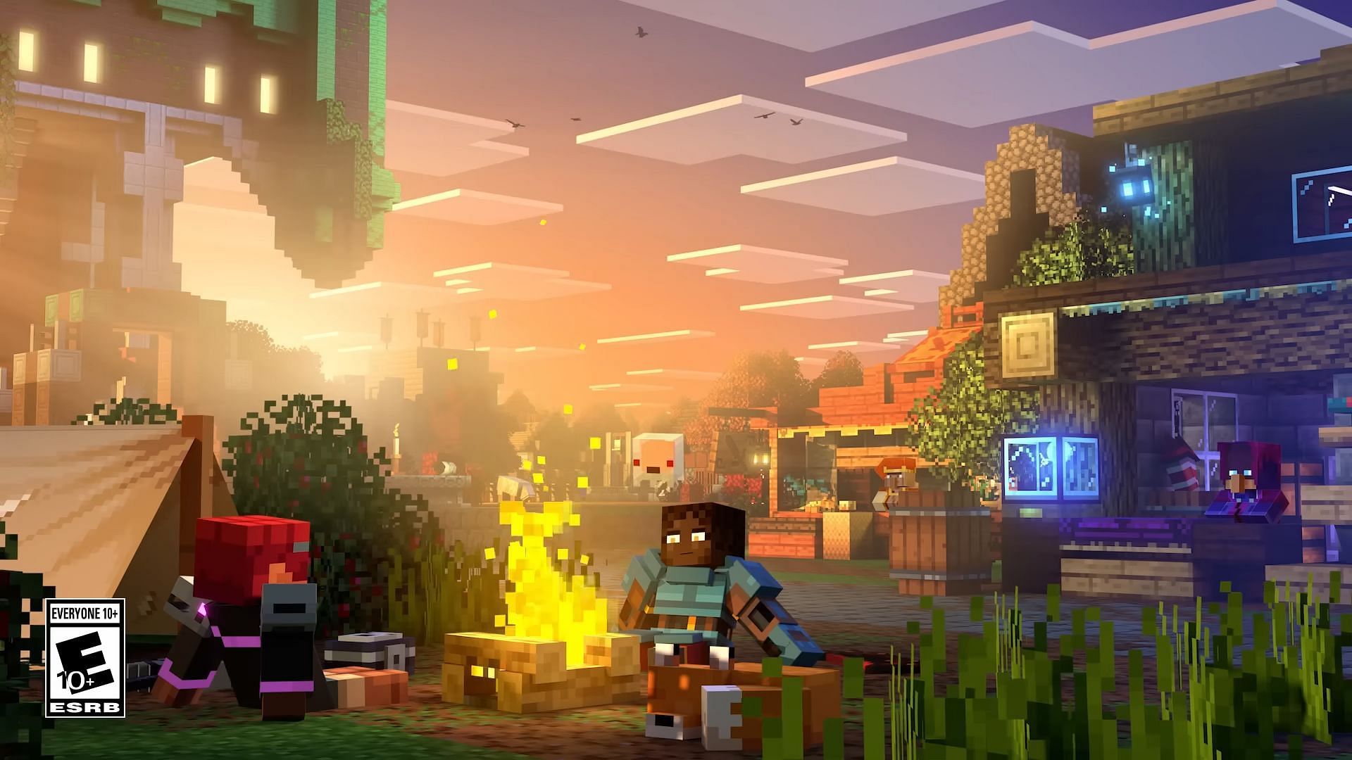 The key art for the Tranquil Beats for Tower Runs playlist (Image via Minecraft/YouTube)