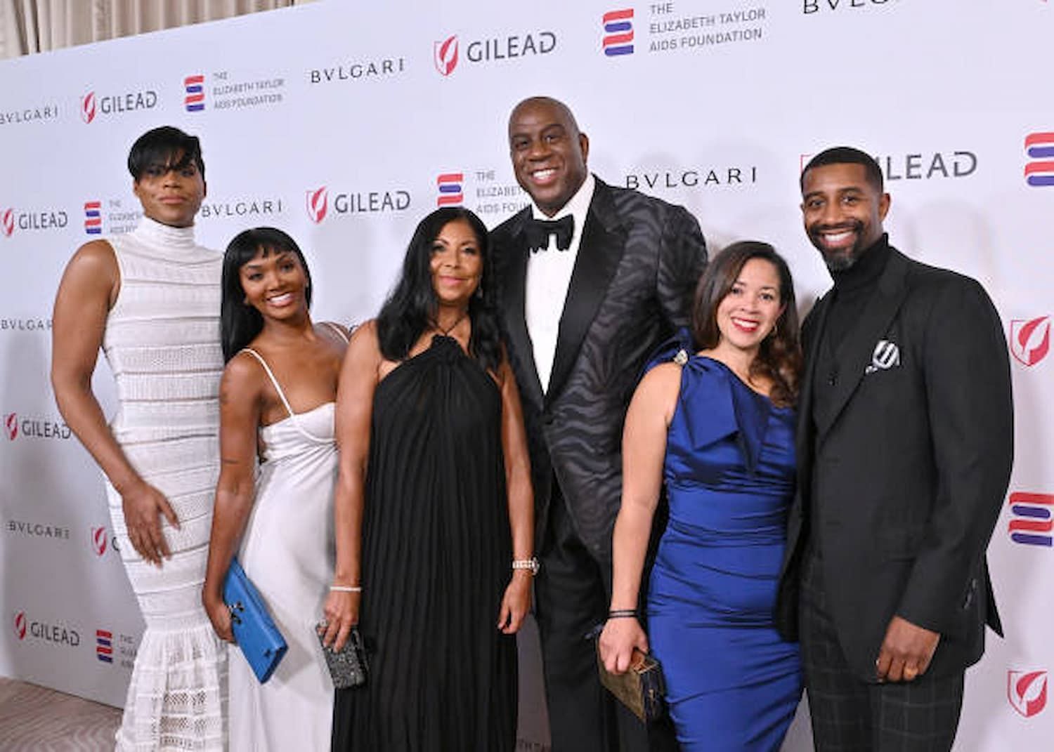 Magic Johnson attending the Elizabeth Taylor Ball to End AIDS