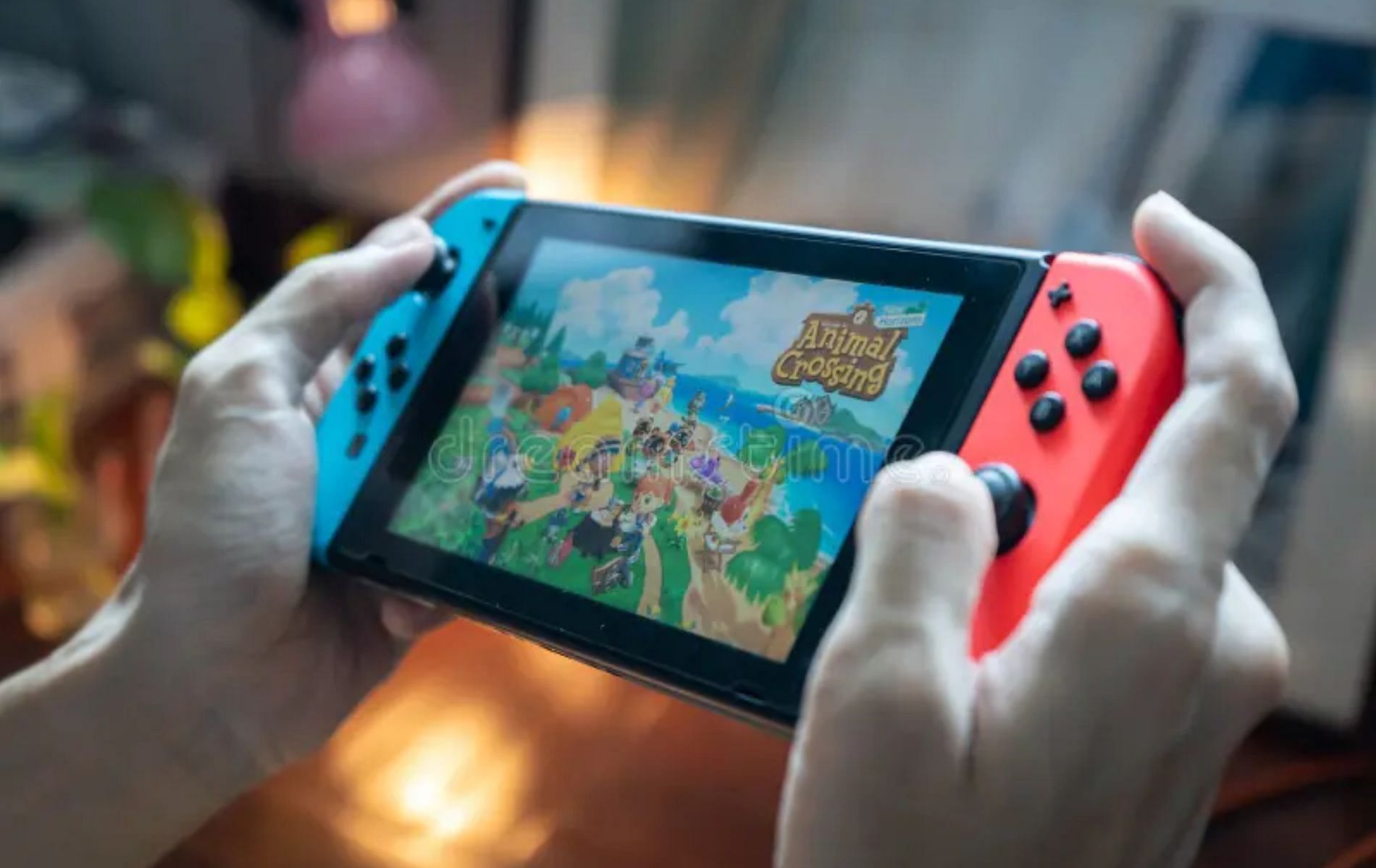 Cover art featuring the Nintendo Switch console playing the Animal Crossing new Horizons video game