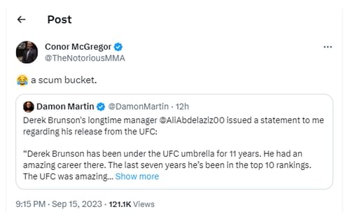 Conor McGregor sounds off on Ali Abdelaziz