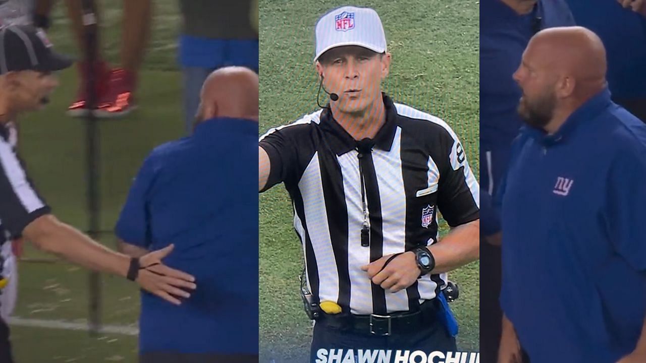 Why did Brian Daboll lose his cool on NFL referee Shawn Hochuli? Officiating mess on TNF has Giants fans riled up