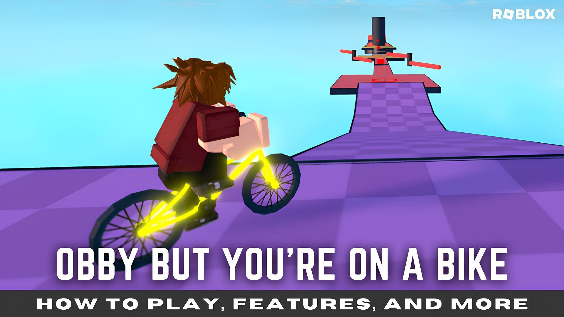 OBBY COM UMA BICICLETA NO ROBLOX!! MUITAS MANOBRAS LEGAIS!! (Obby But  You're on a Bike) 