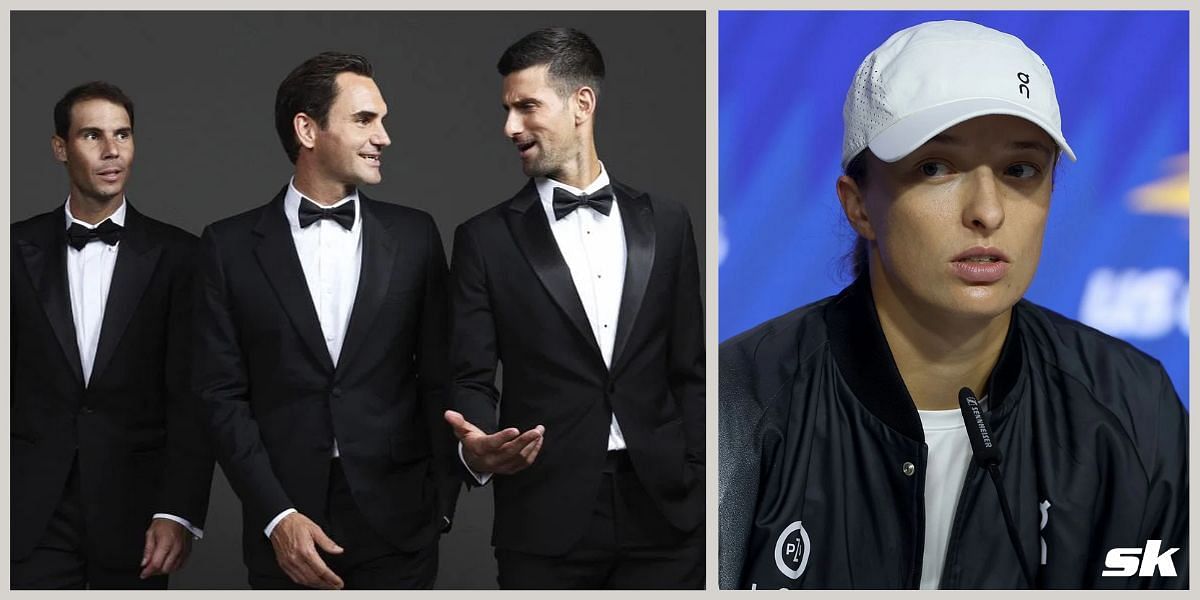Rafael Nadal, Roger Federer and Novak Djokovic; Iga Swiatek