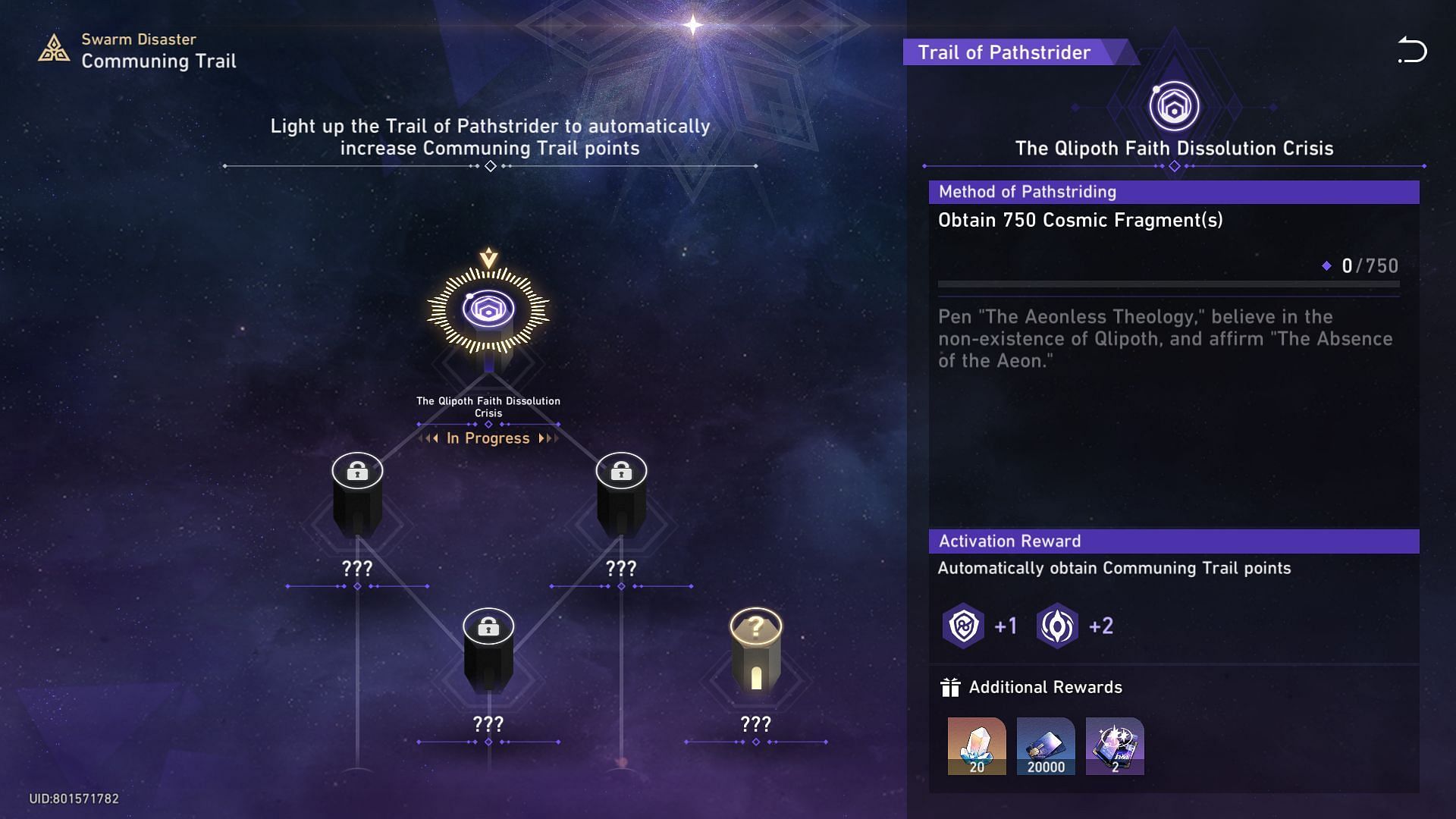 Complete objectives to light up Trail of Pathstrider (Image via HoYoverse)