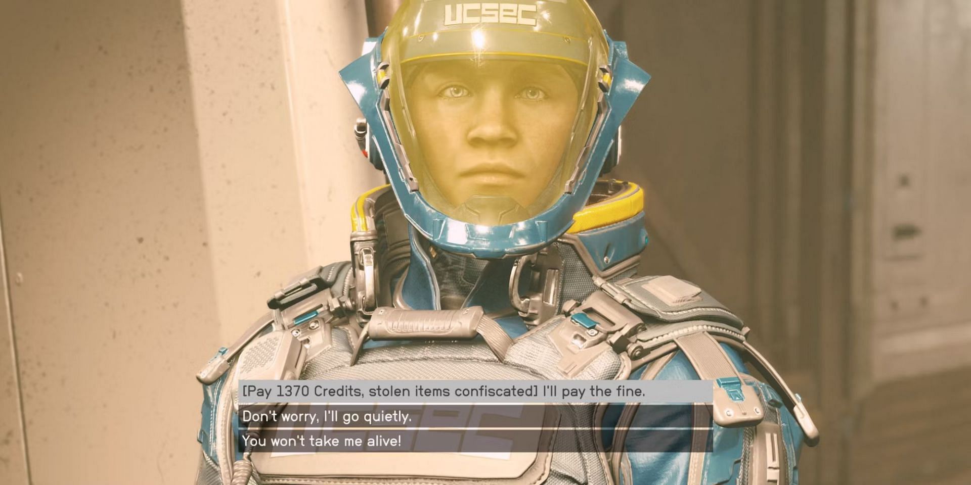 You can save credits by going to jail (Image via Bethesda Game Studios)