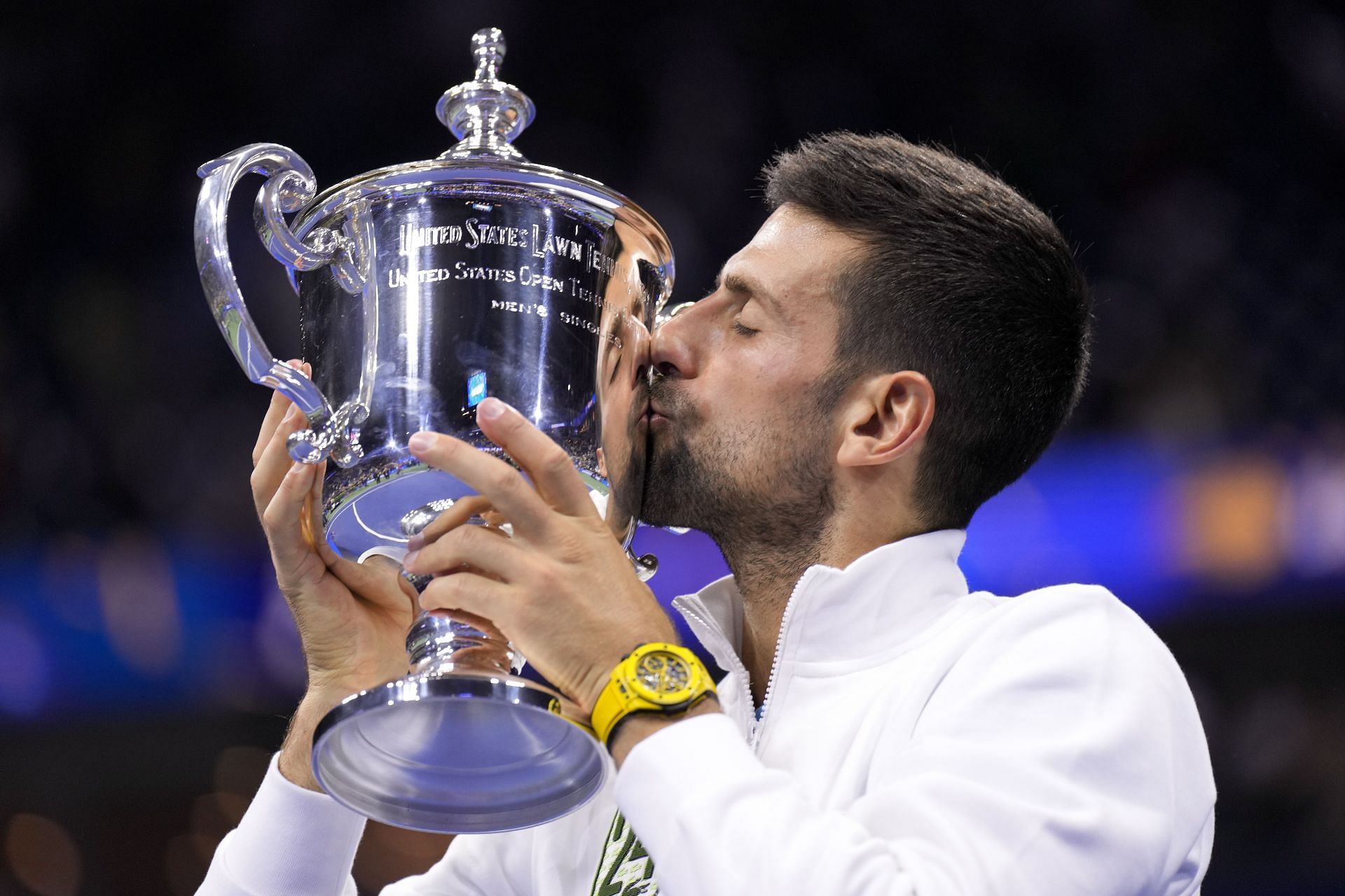 The Serb with the 2023 US Open trophy