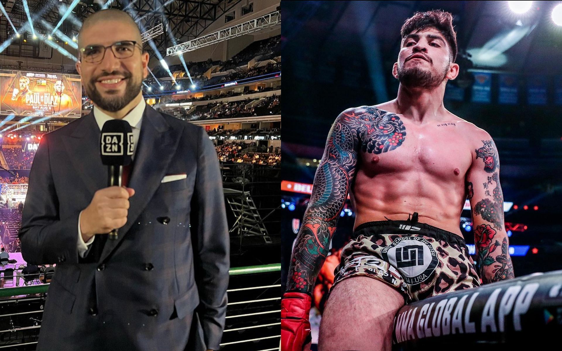 Ariel Helwani and Dillon Danis [Image credits: @arielhelwani and @dillondanis on Instagram]