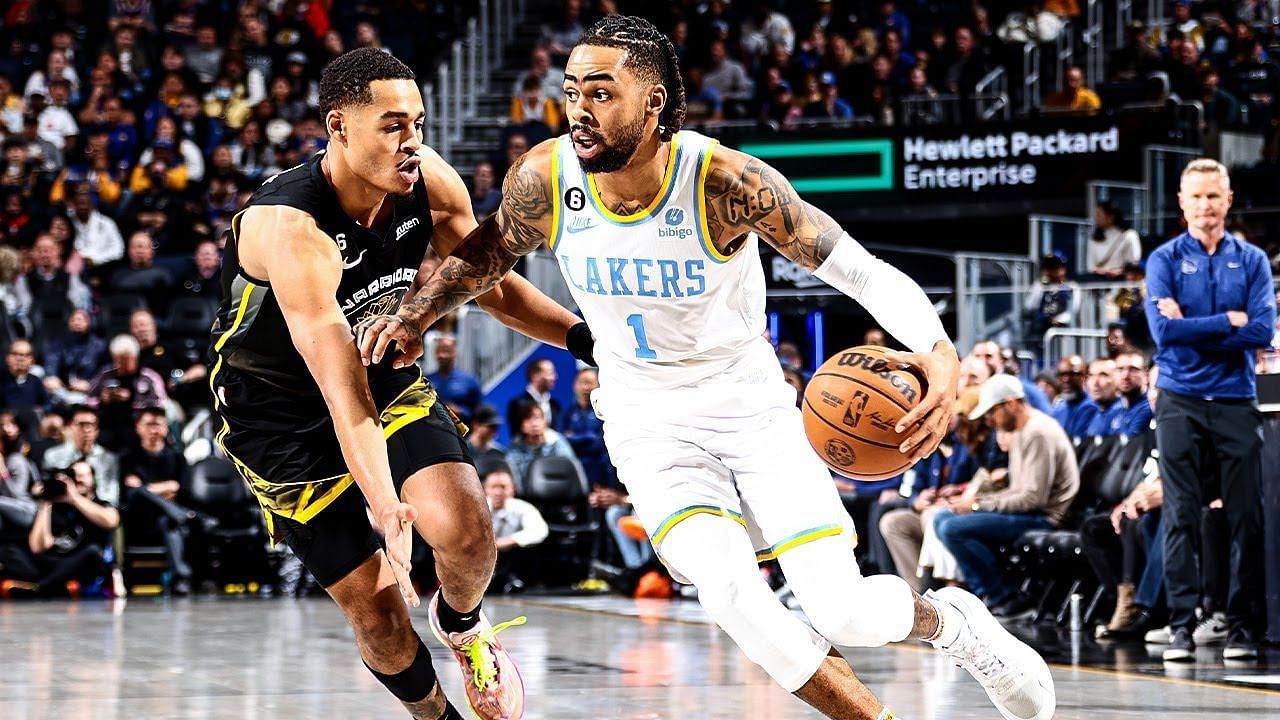 D'Angelo Russell during a game for the LA Lakers. (Photo: NBA/YouTube)