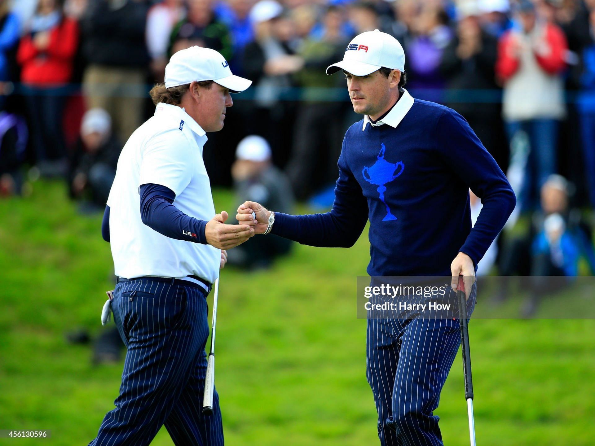 Phil Mickelson and Keegan Bradley in the 2014 Ryder Cup (Image via Getty)