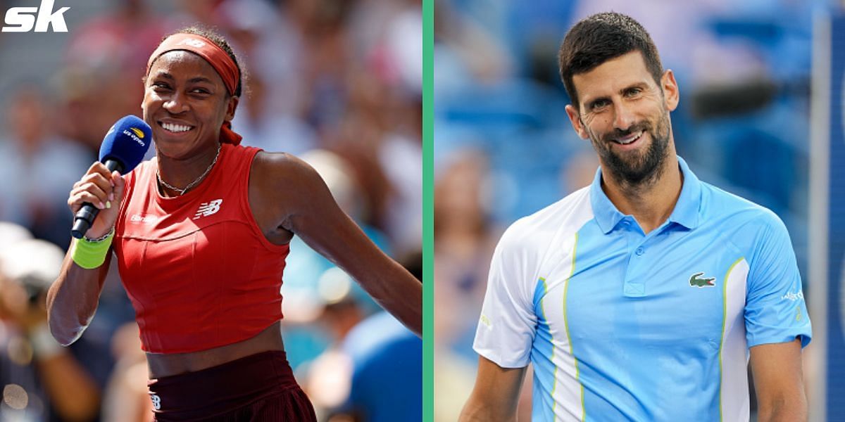 Coco Gauff (L) and Novak Djokovic (R)