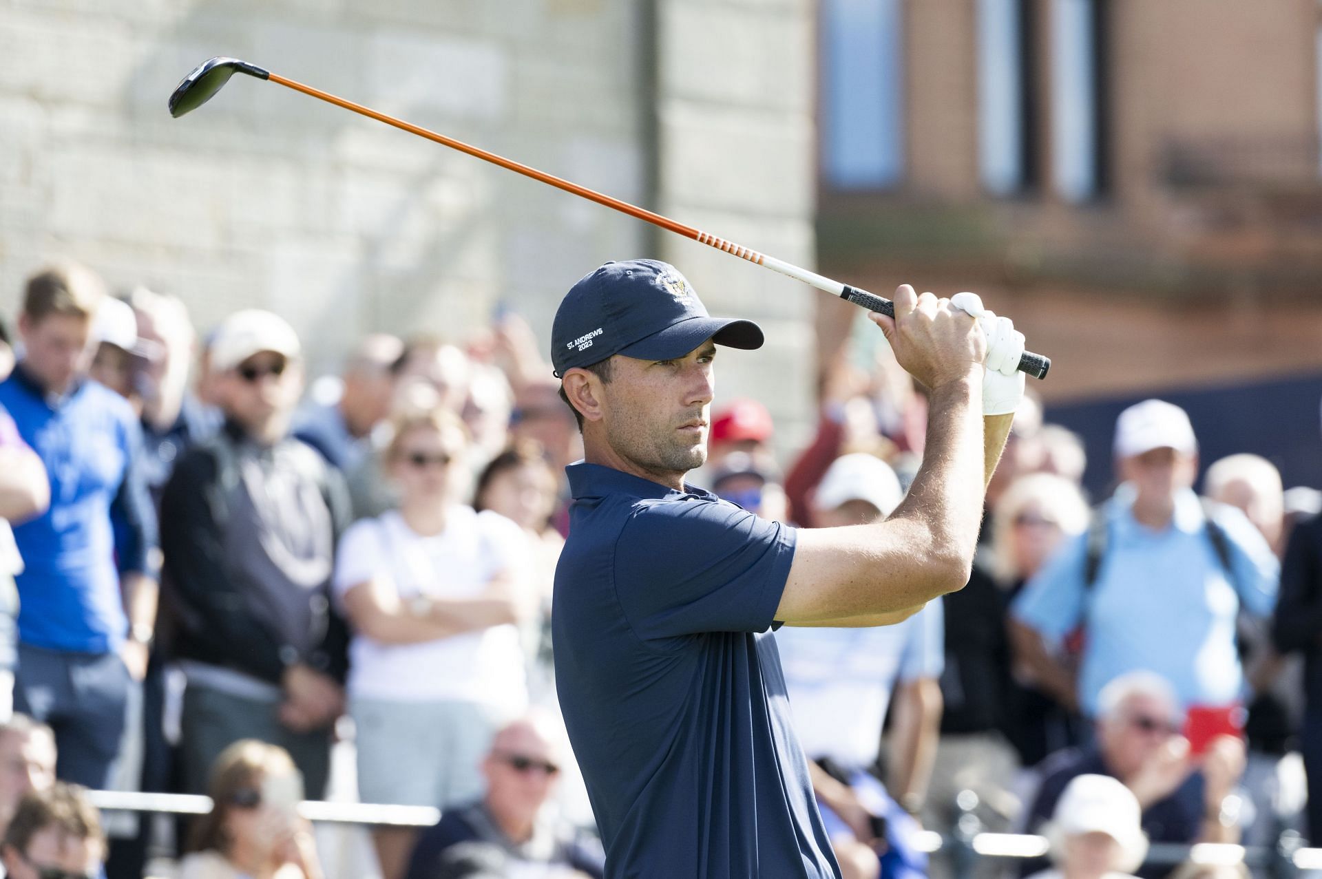 Stewart Hagestad on Day Two of the Walker Cup at St Andrews Old Course on September 3, 2023, in St Andrews