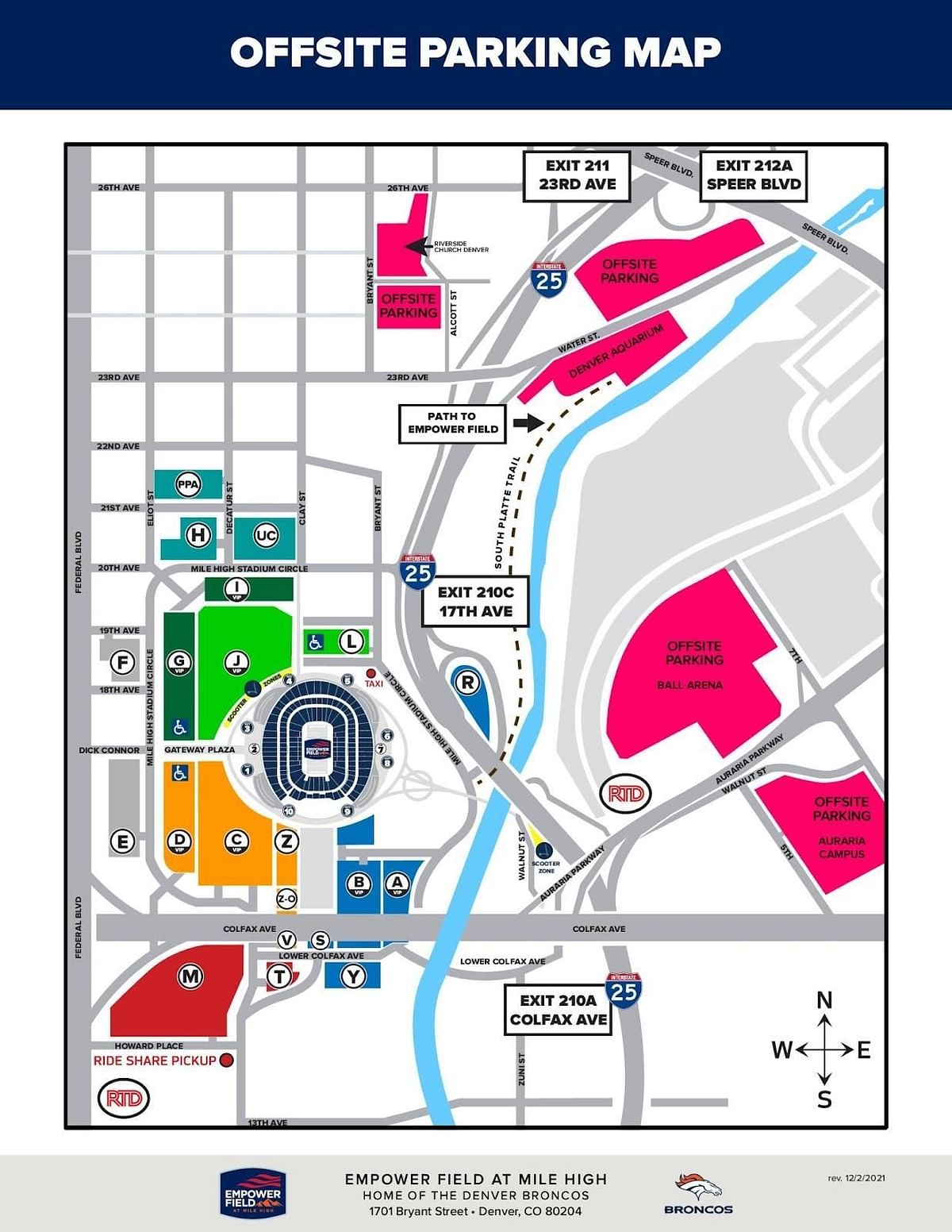 What is the capacity of the Empower Field at Mile High?