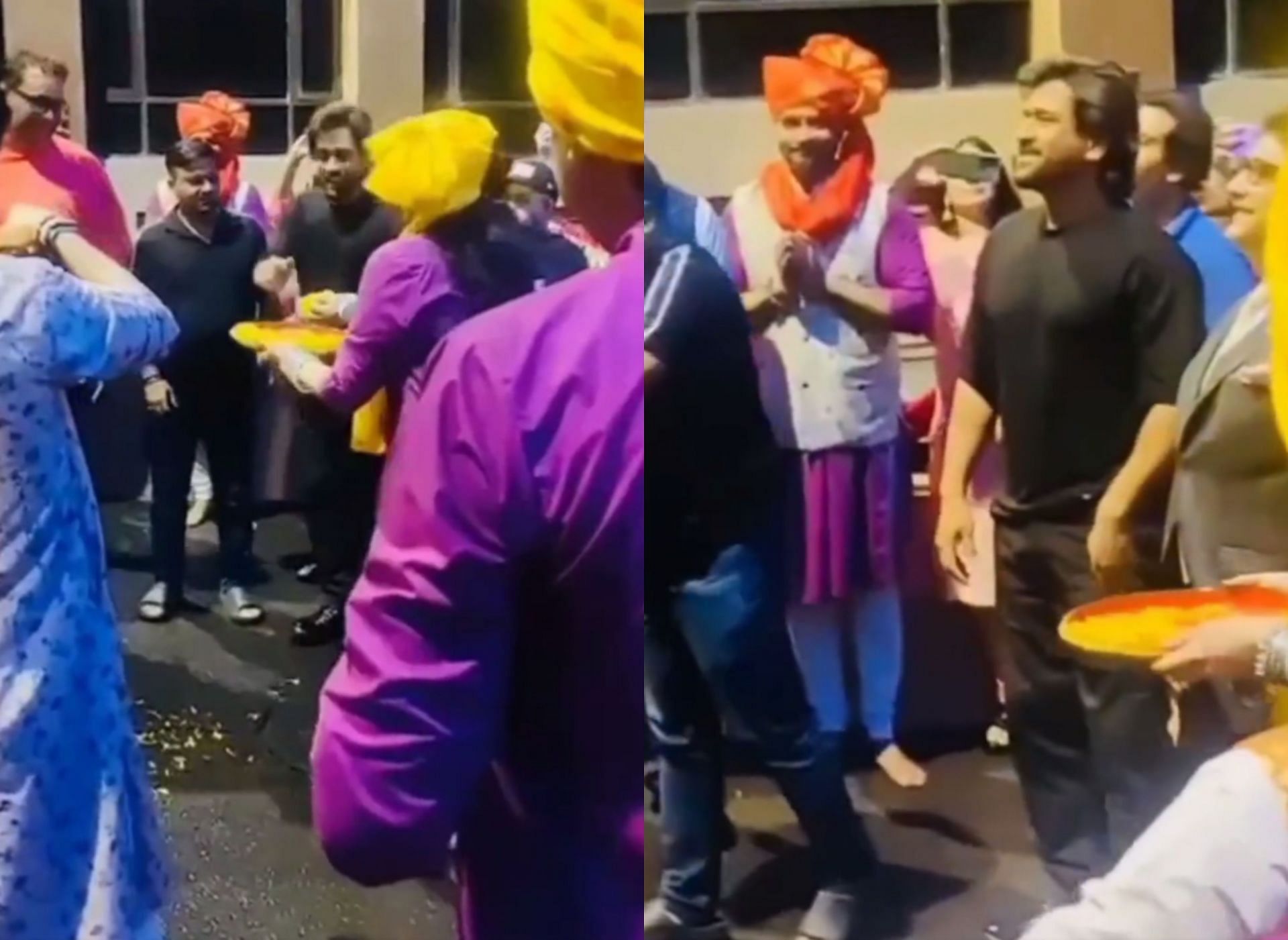 MS Dhoni celebrating Ganesh Chaturthi in Mumbai. 