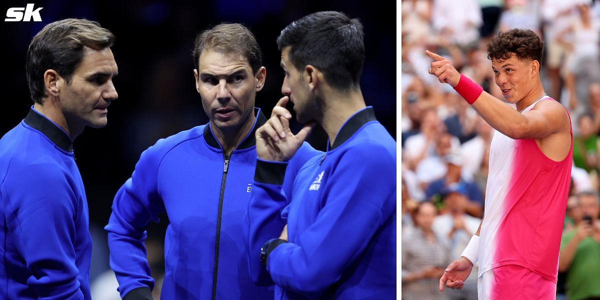 Roger Federer, Novak Djokovic, Rafael Nadal and Ben Shelton.