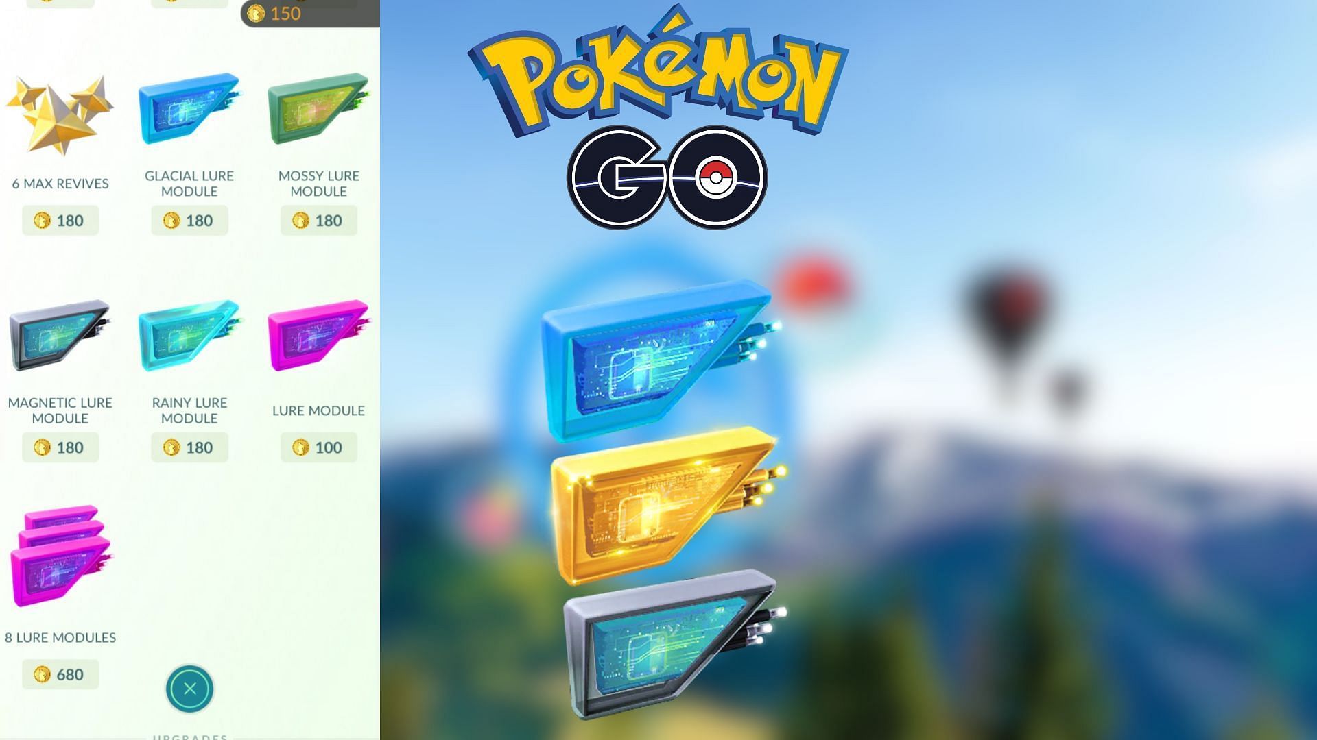 Pokemon GO Magnetic Lure List With Glacial And Mossy Modules On Deck