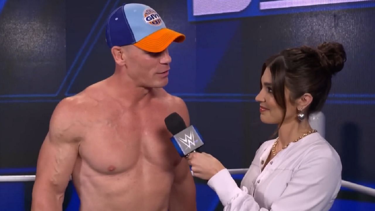 Cathy Kelley interviewing John Cena