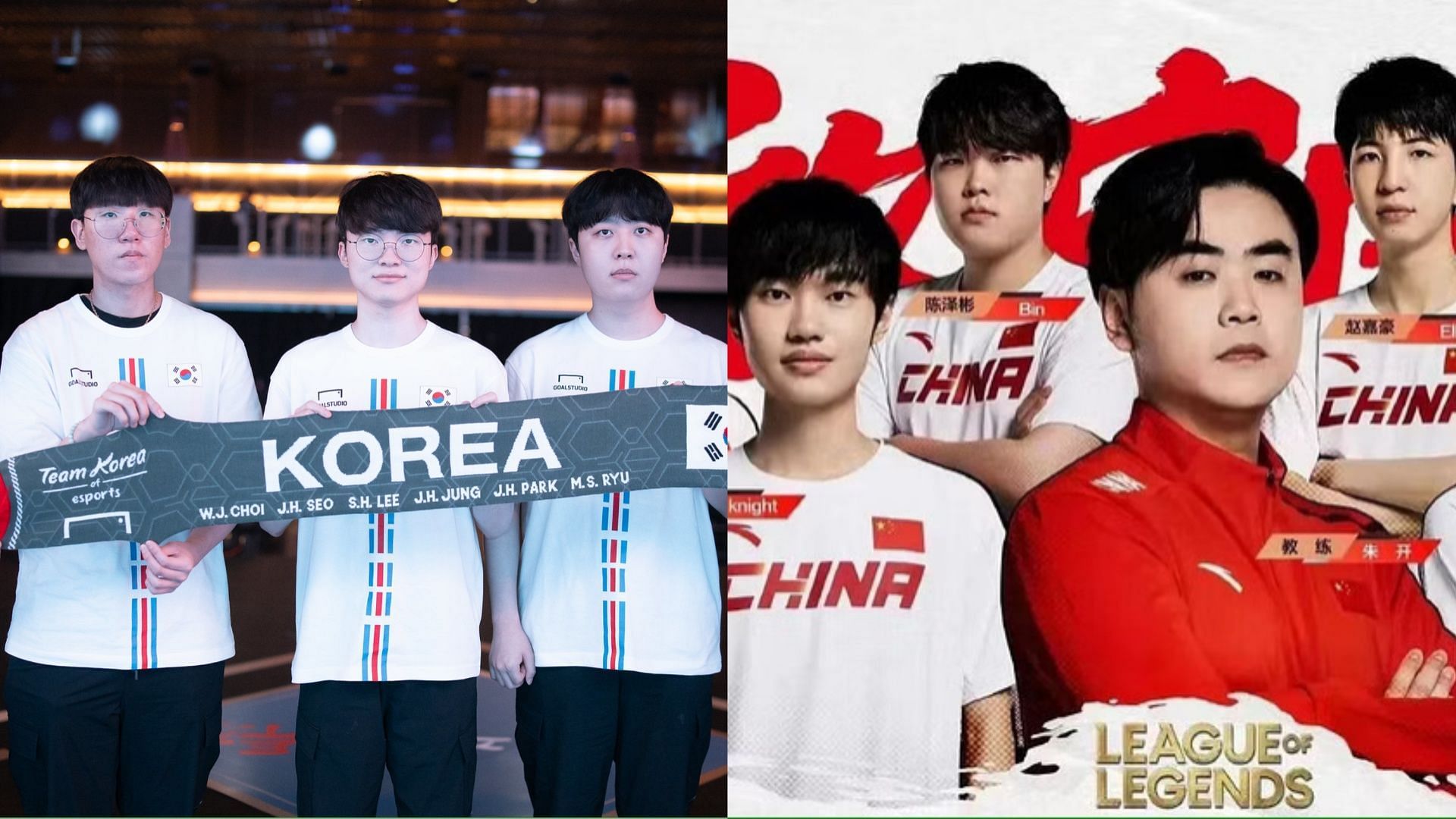 South Korea vs China at League of Legends Asian Games 2023 (Image via KeSPA and LoL Esports)