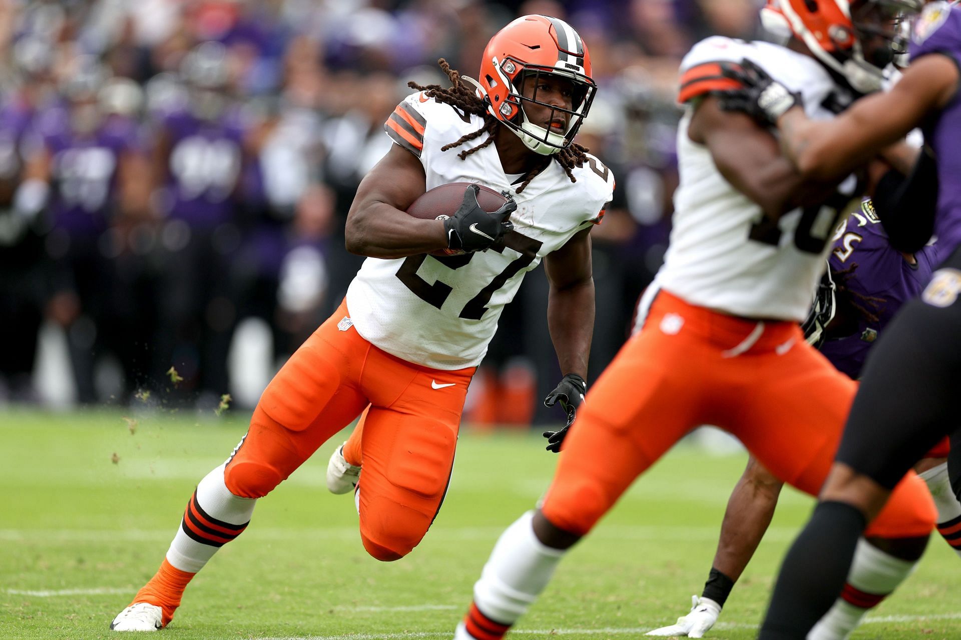 Kareem Hunt during Cleveland Browns v Baltimore Ravens