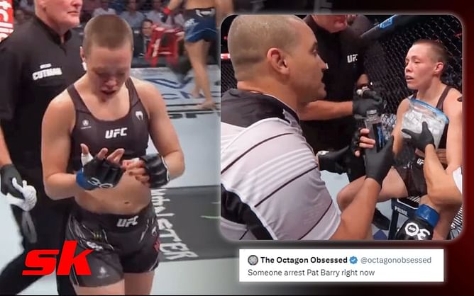 Pat Barry caught giving 'terrible' corner advice to Rose Namajunas as 'Thug' struggles with an injured finger; MMA Twitter erupts