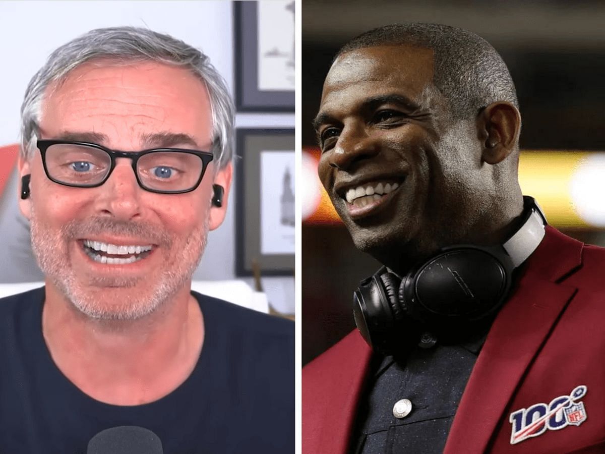 Colin Cowherd (R) and Deion Sanders (L)