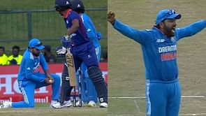 [Watch] Rohit Sharma reacts in frustration after taking a sharp catch during India vs Nepal match in Asia Cup 2023