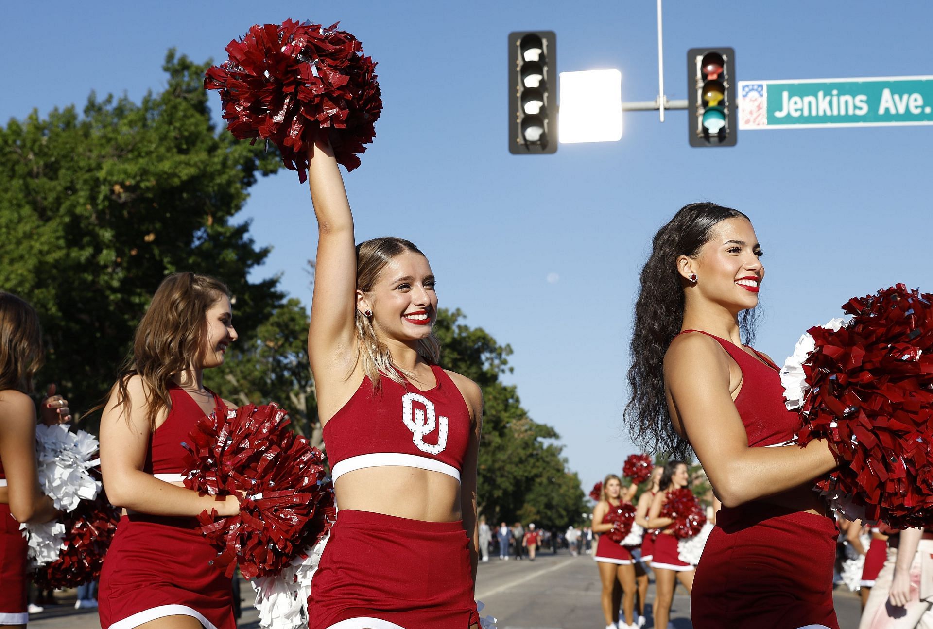 Cheerleaders also feature in halftime shows