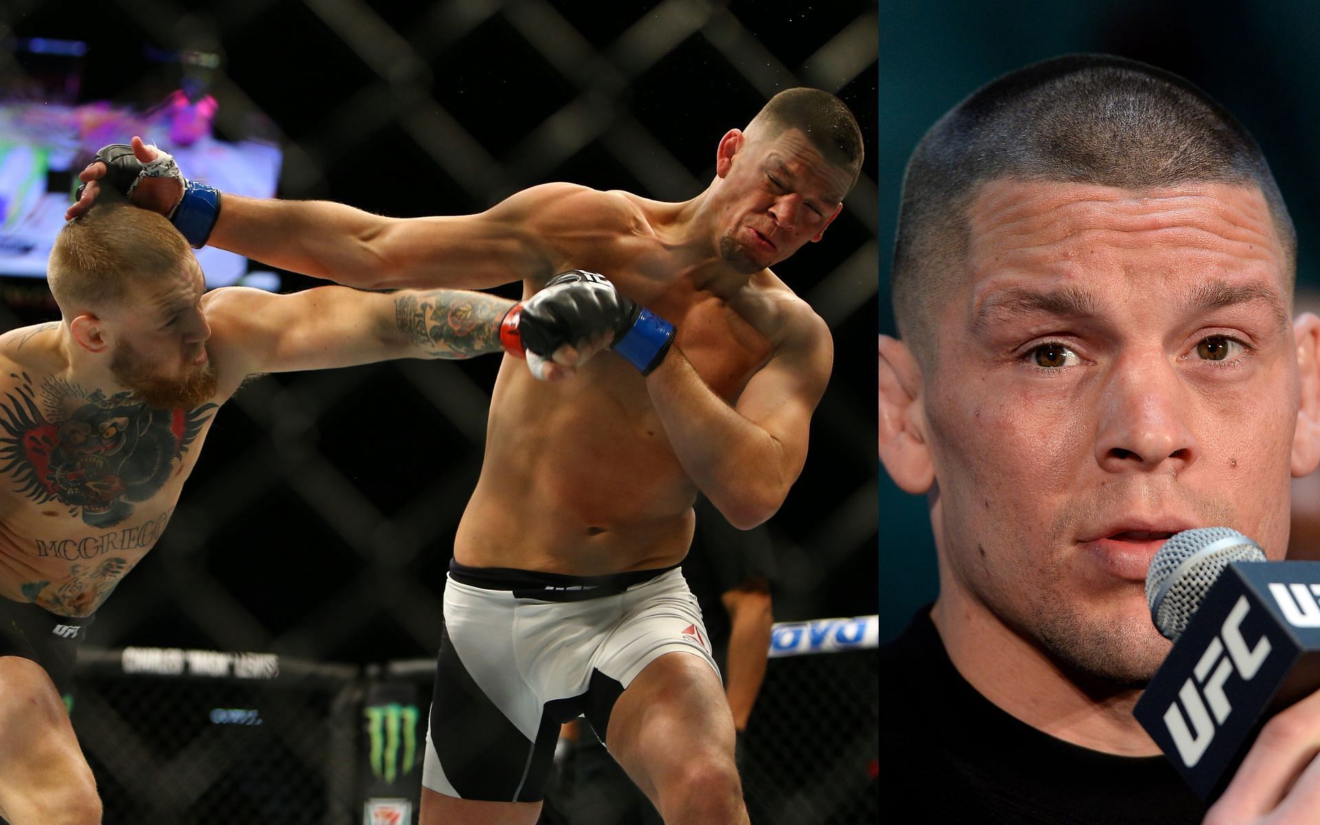 Conor McGregor vs Nate Diaz. [via Getty Images]