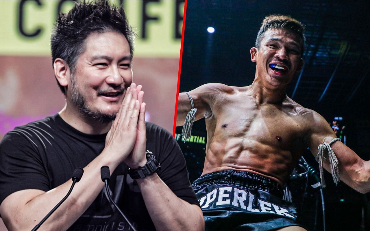 Chatri Sityodtong (L) / Superlek Kiatmoo9 (R) -- Photo by ONE Championship