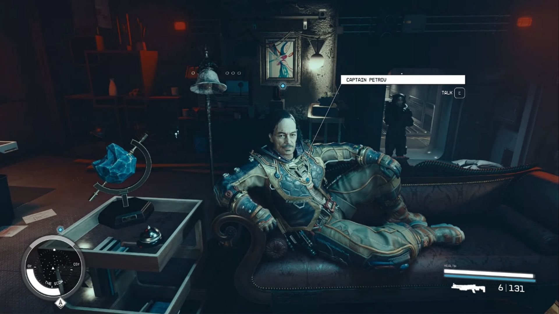 Just keep heading through the vast starship until you find the good Captain. (Image via Bethesda)