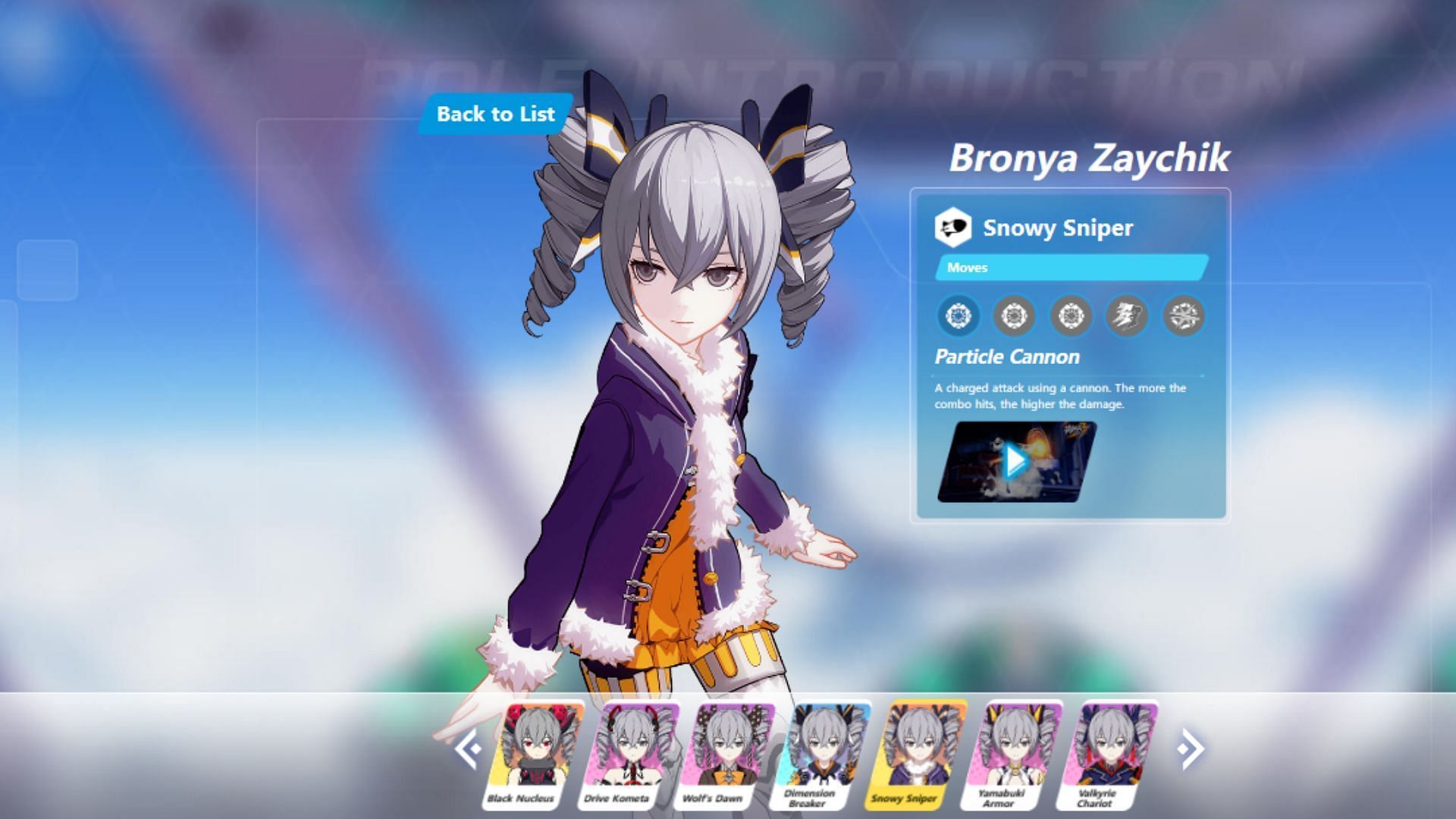 Bronya in Honkai Impact 3rd Snowy Sniper Battlesuit. (Image via miHoYo)