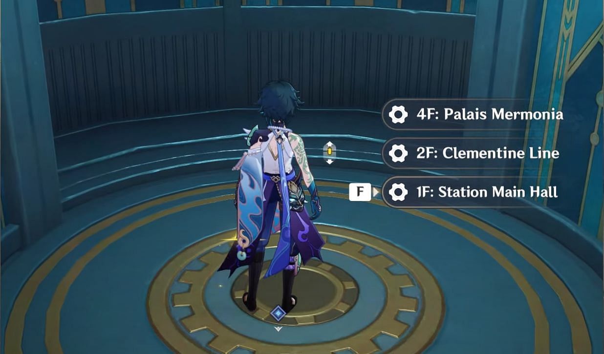 Take the elevator to 1F: Station Main Hall (Image via YouTube/WoWQuests)