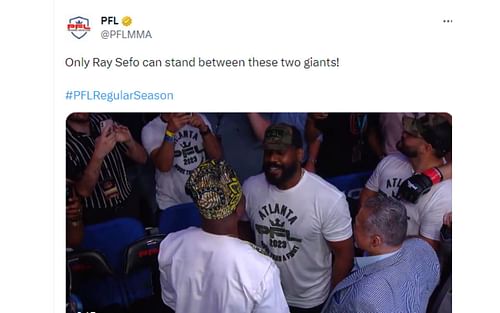 PFL tweet from Ngannou-Jones interaction