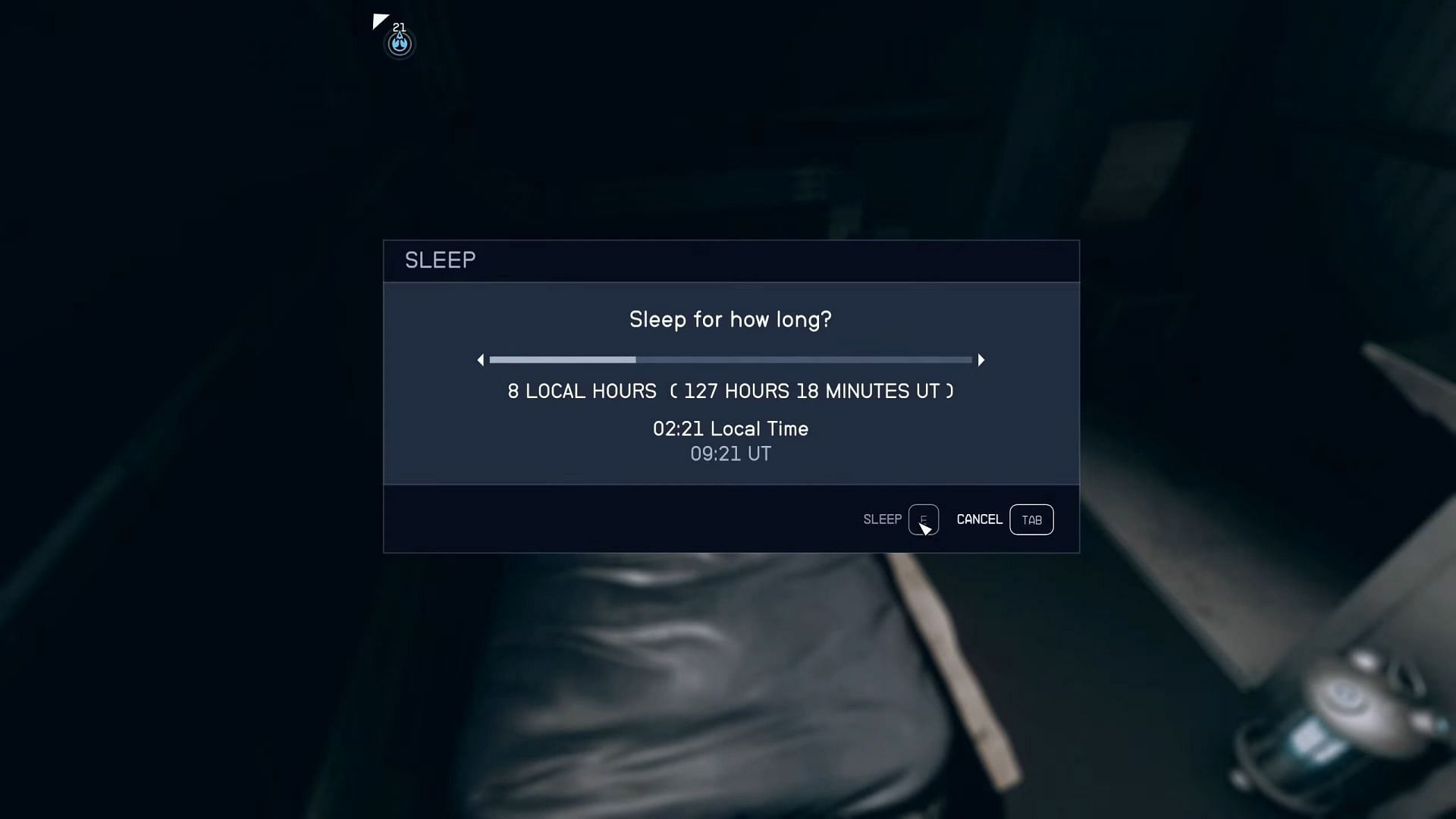 Cheesing adhesive with sleep (Image via Bethesda)